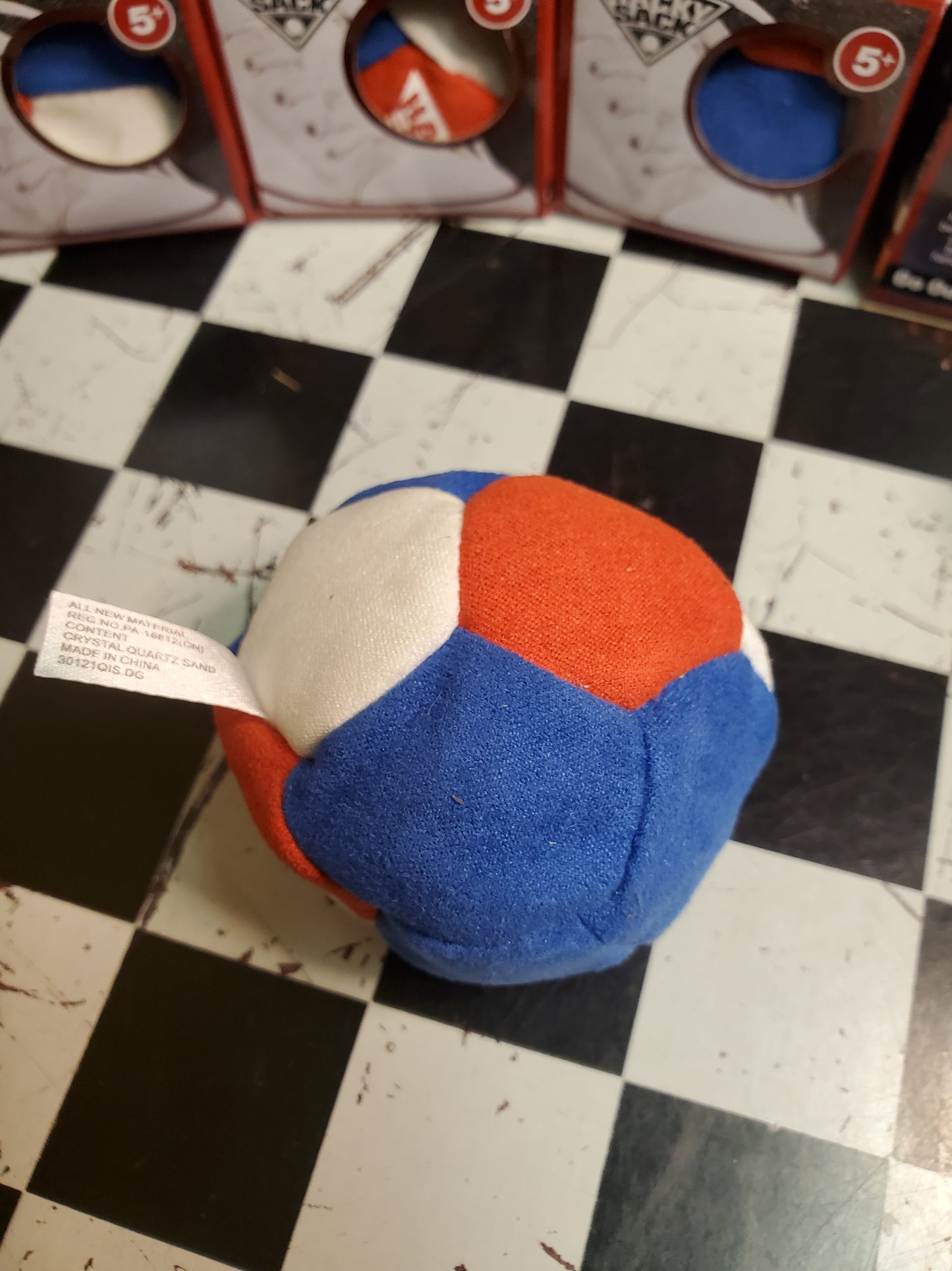 Wham-o Rouge crystal quartz sand filled 12- panel hacky sack foot bag juggle stress ball footbag kick ball toy Hackysack