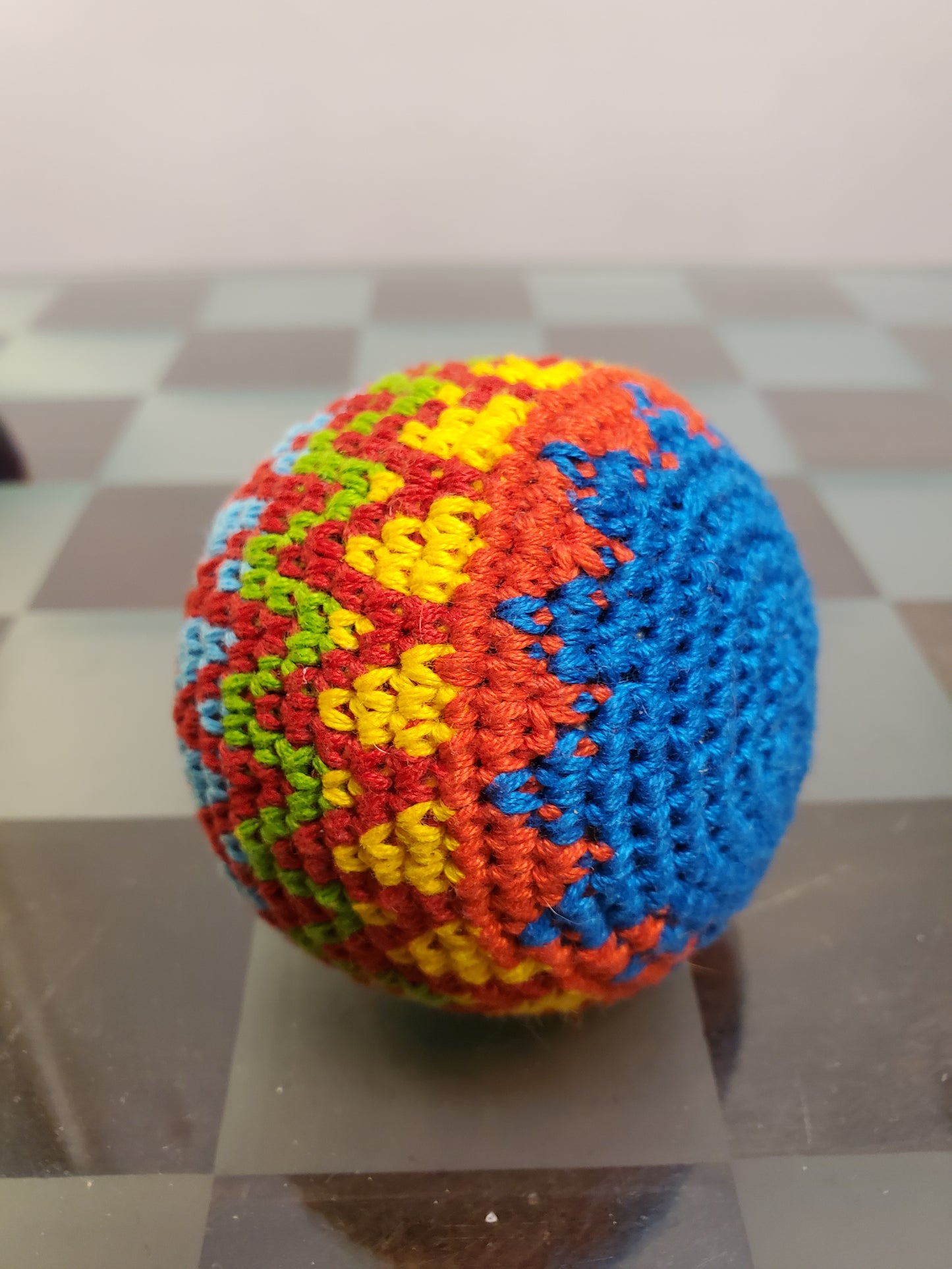 Hacky Sack Footbag Zig Zag Rainbow Pellet Filled Hand Crafted stress Ball