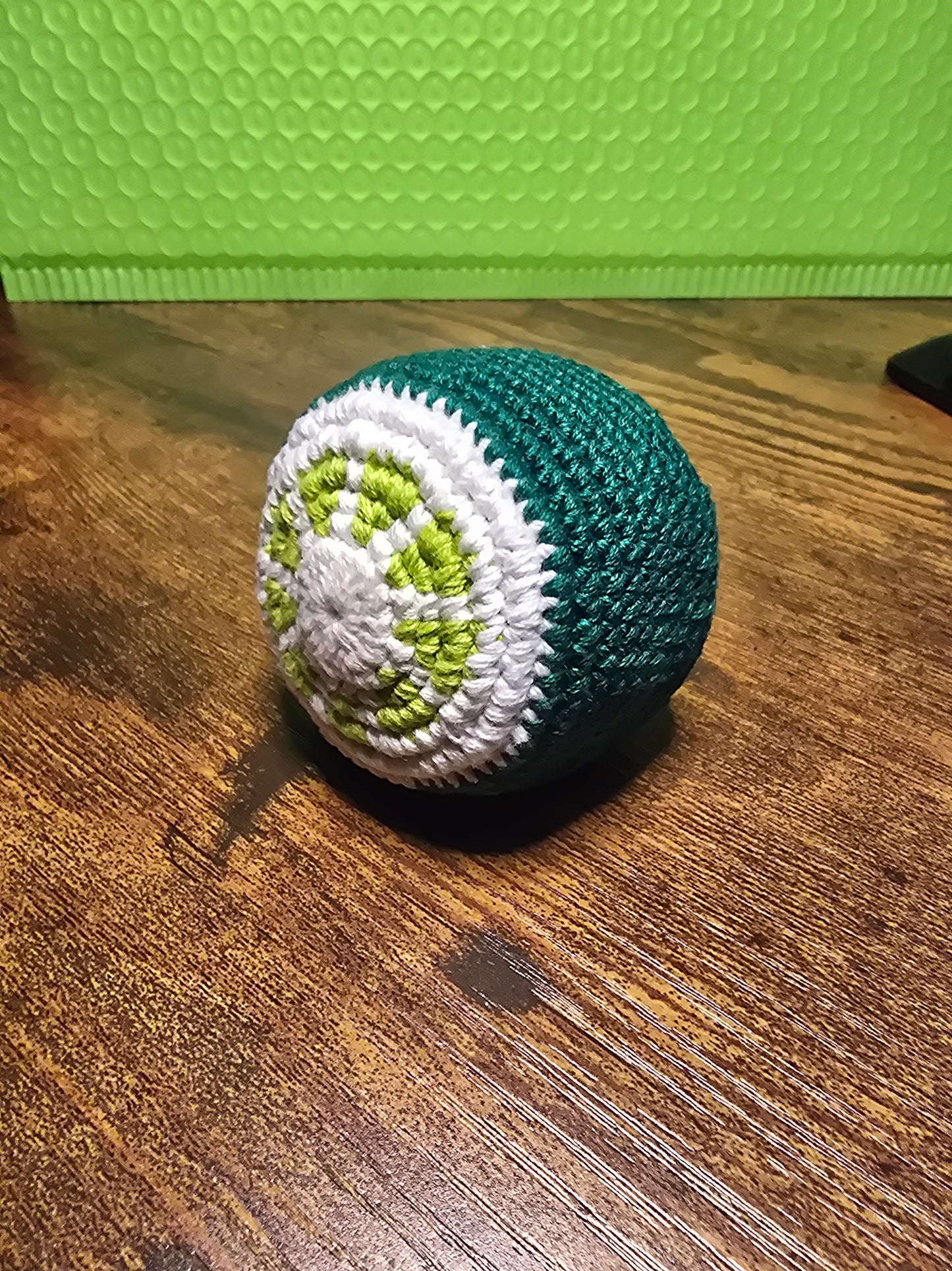 Lime footbag hackysack
