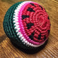 Watermelon hackysack footbag