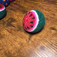Watermelon hackysack footbag