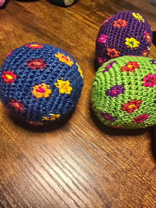 Mini flower hackysack footbag