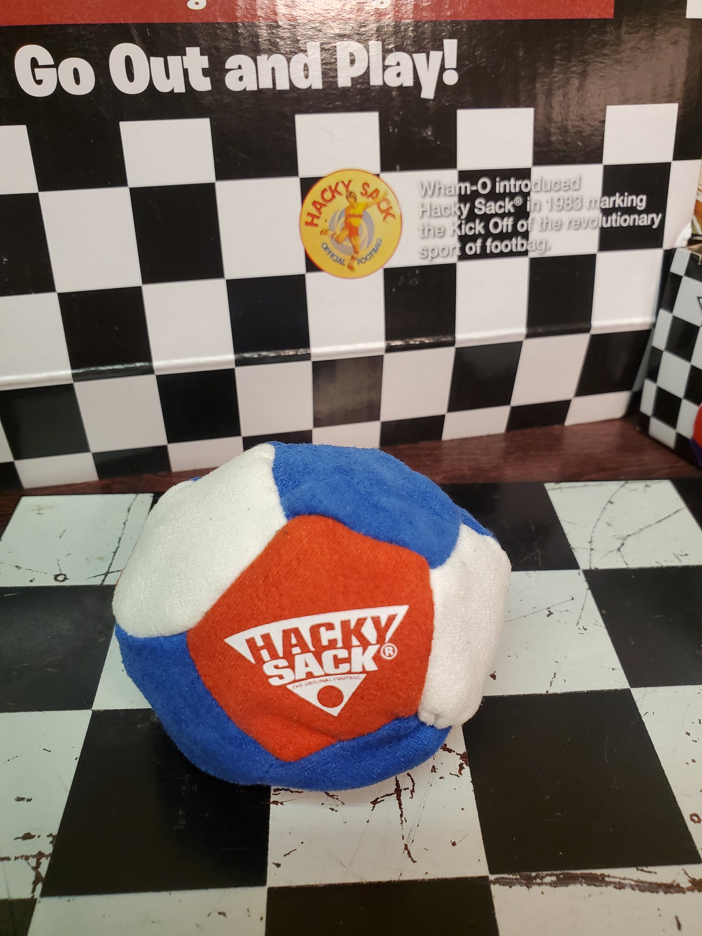 Wham-o Rouge crystal quartz sand filled 12- panel hacky sack foot bag juggle stress ball footbag kick ball toy Hackysack