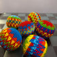 Hacky Sack Footbag Zig Zag Rainbow Pellet Filled Hand Crafted stress Ball