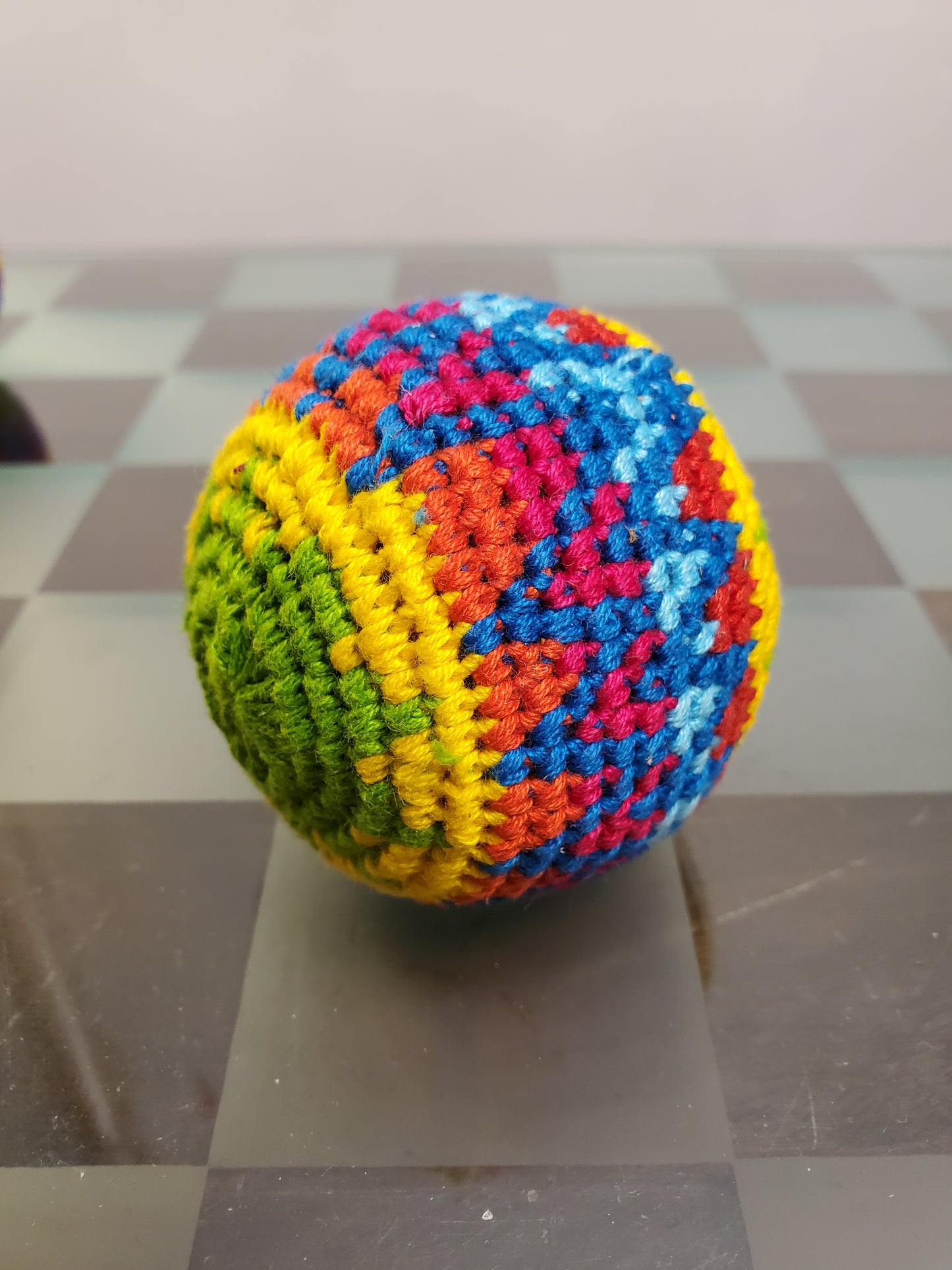 Hacky Sack Footbag Zig Zag Rainbow Pellet Filled Hand Crafted stress Ball