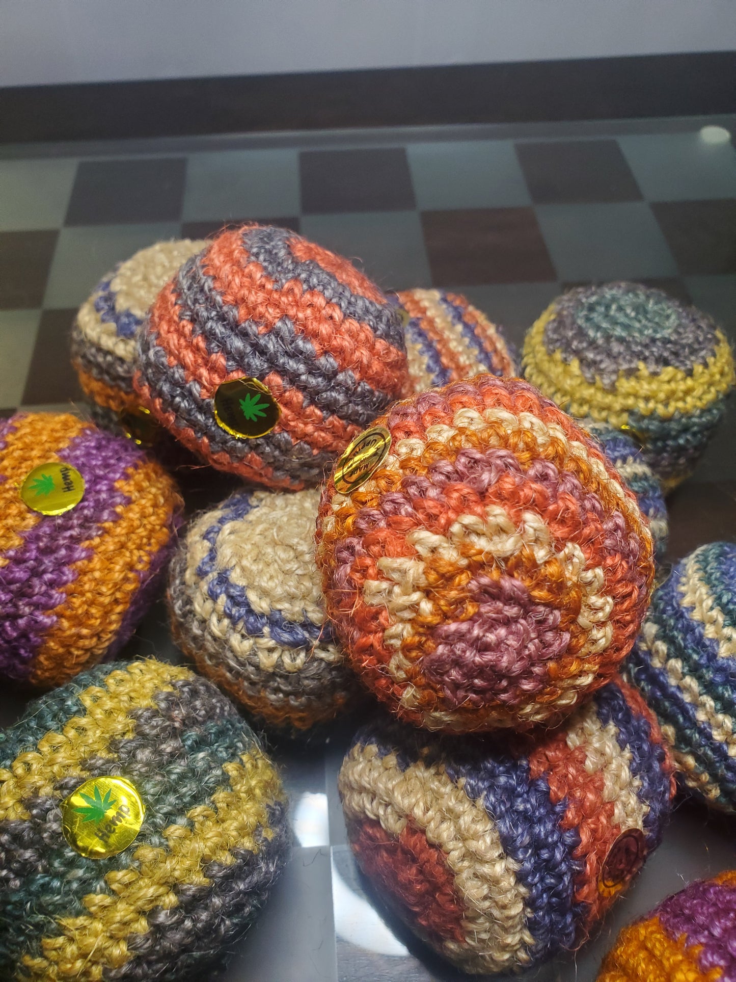 Hempster natural Hemp bead hackysack hand made juggling footbag hacky sack