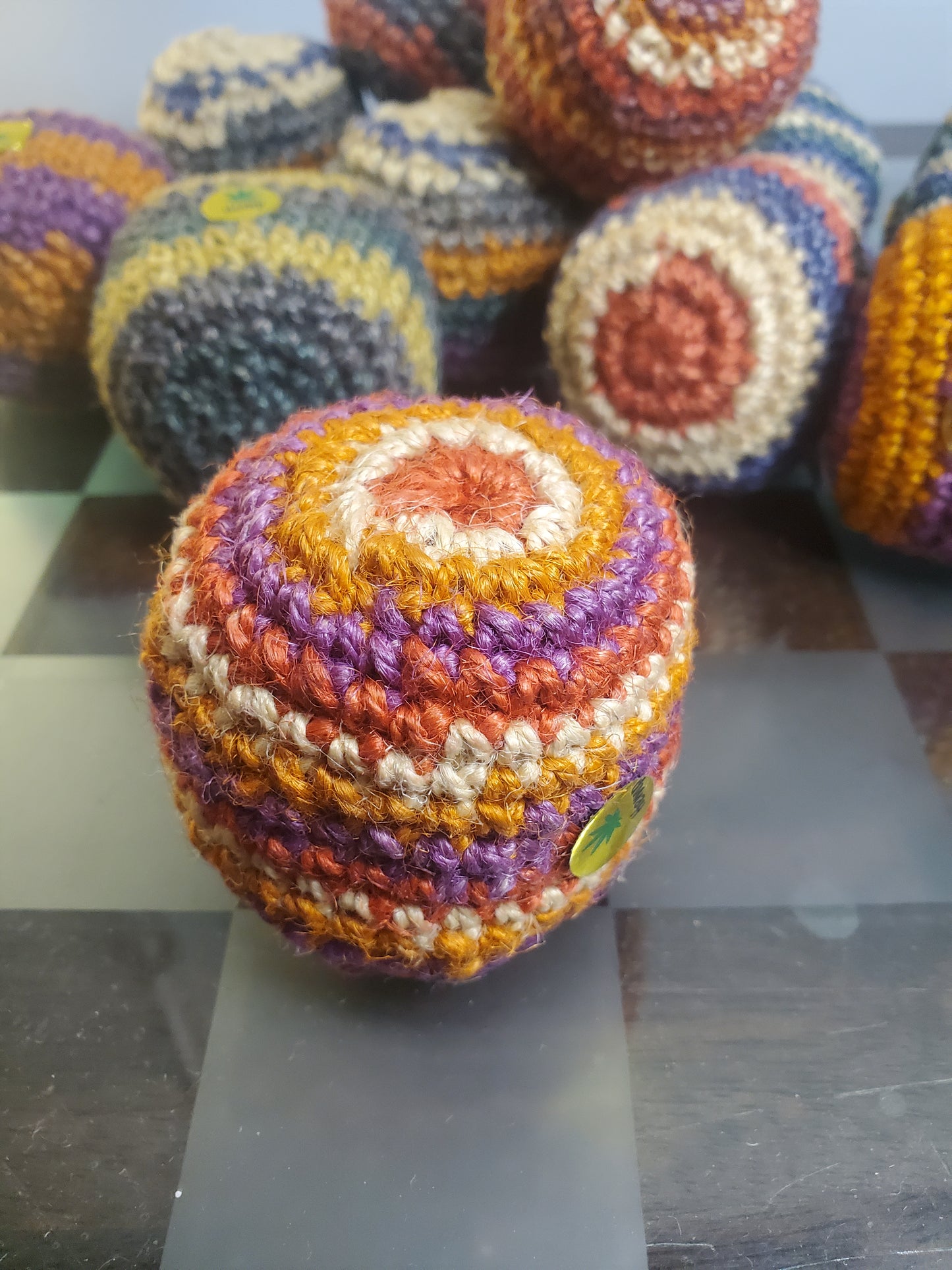 Hempster natural Hemp bead hackysack hand made juggling footbag hacky sack