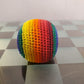 Rainbow Stripe Hacky Sack Footbag Woven Pellet Juggling Stress Ball Guatemalan